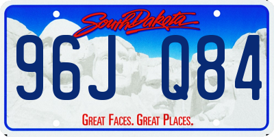 SD license plate 96JQ84