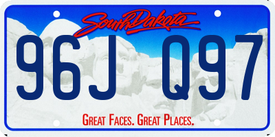 SD license plate 96JQ97
