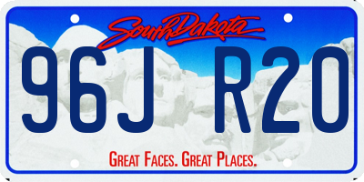 SD license plate 96JR20