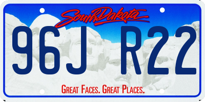 SD license plate 96JR22