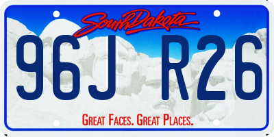 SD license plate 96JR26