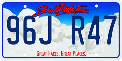 SD license plate 96JR47