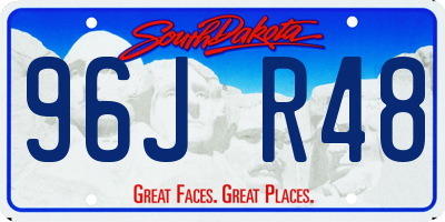 SD license plate 96JR48