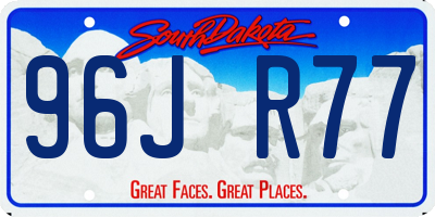 SD license plate 96JR77