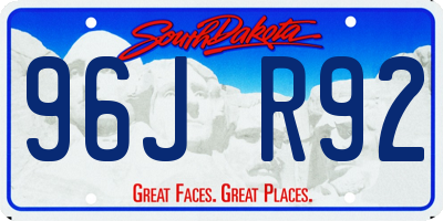SD license plate 96JR92