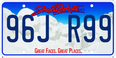 SD license plate 96JR99