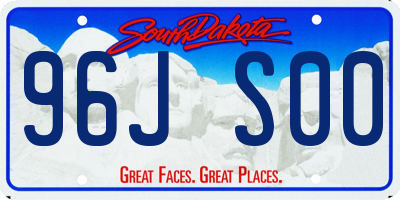 SD license plate 96JS00