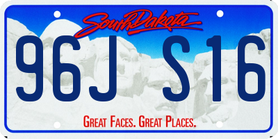 SD license plate 96JS16