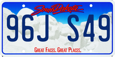 SD license plate 96JS49
