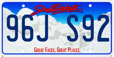 SD license plate 96JS92