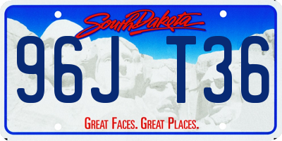 SD license plate 96JT36