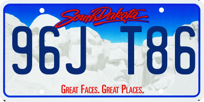 SD license plate 96JT86