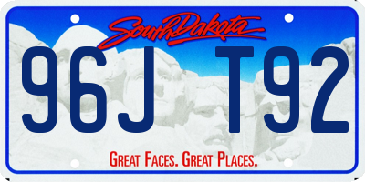 SD license plate 96JT92