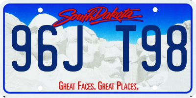 SD license plate 96JT98