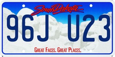 SD license plate 96JU23