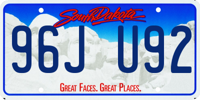 SD license plate 96JU92