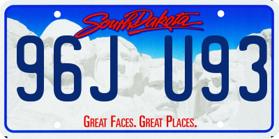 SD license plate 96JU93