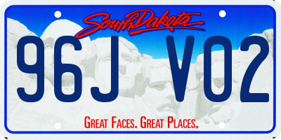 SD license plate 96JV02