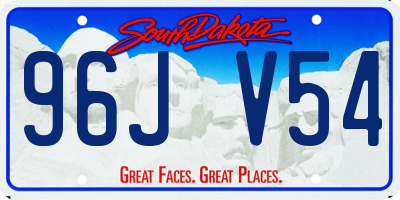 SD license plate 96JV54