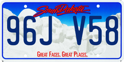 SD license plate 96JV58