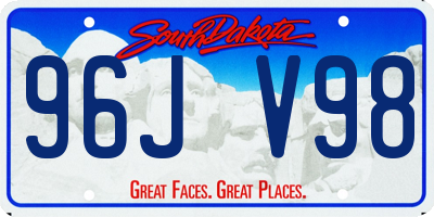 SD license plate 96JV98