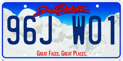 SD license plate 96JW01