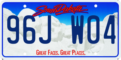 SD license plate 96JW04