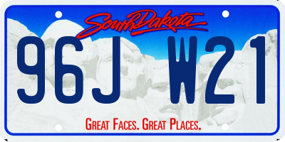 SD license plate 96JW21