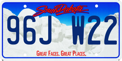 SD license plate 96JW22