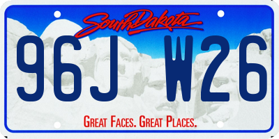 SD license plate 96JW26