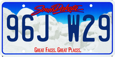 SD license plate 96JW29