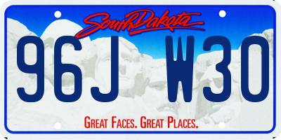 SD license plate 96JW30