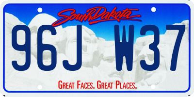 SD license plate 96JW37
