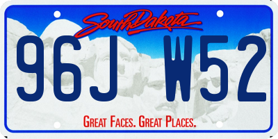 SD license plate 96JW52