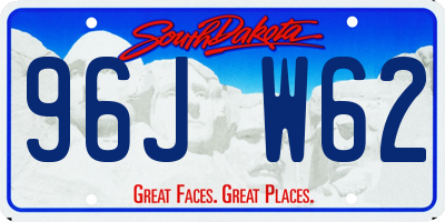 SD license plate 96JW62