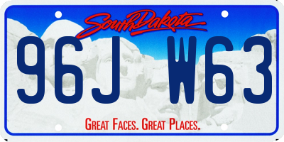 SD license plate 96JW63