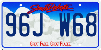 SD license plate 96JW68