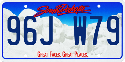 SD license plate 96JW79