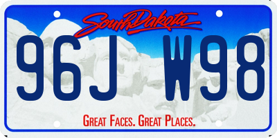 SD license plate 96JW98
