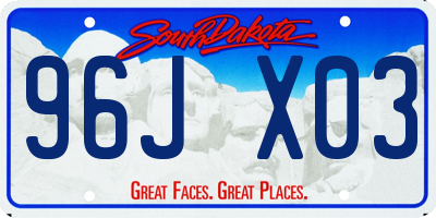 SD license plate 96JX03