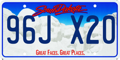 SD license plate 96JX20