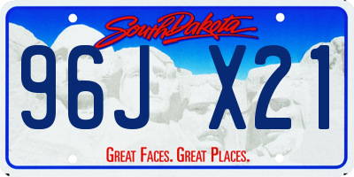 SD license plate 96JX21