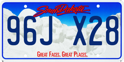 SD license plate 96JX28