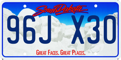 SD license plate 96JX30