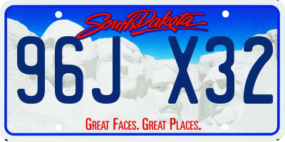 SD license plate 96JX32
