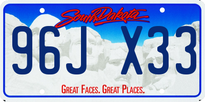 SD license plate 96JX33