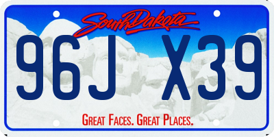 SD license plate 96JX39