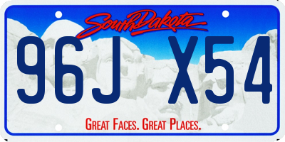 SD license plate 96JX54