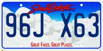 SD license plate 96JX63