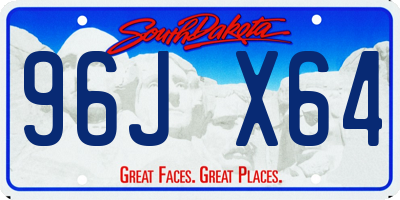 SD license plate 96JX64